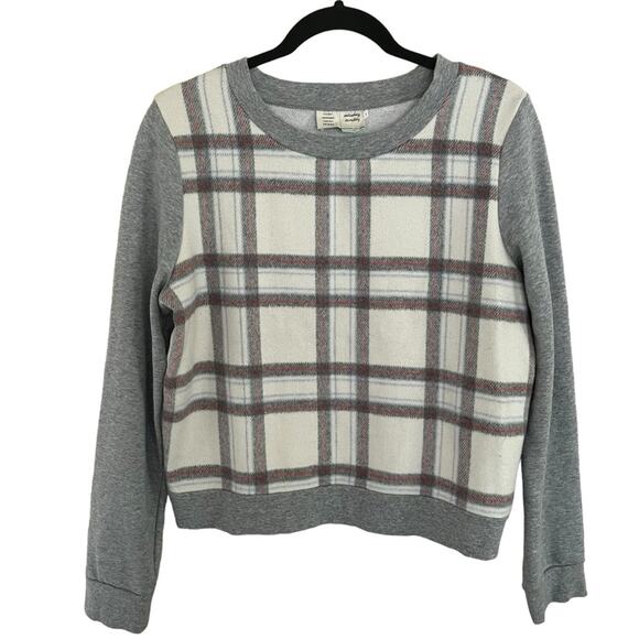 Plaid Saturday Sunday Sweatshirt Size Medium - M - Picture 1 of 4